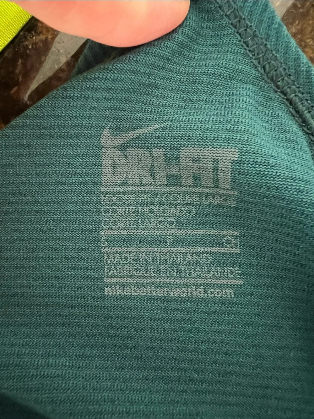 Nike Drifit Teal Tank with Neon Yellow Racerback Straps